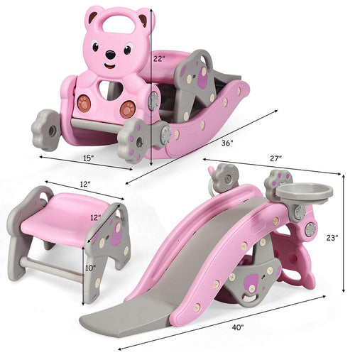 Nuvibee 5-in-1 Toddler Playset – Indoor & Outdoor Slide, Climber, Basketball Hoop & Rocking Fun